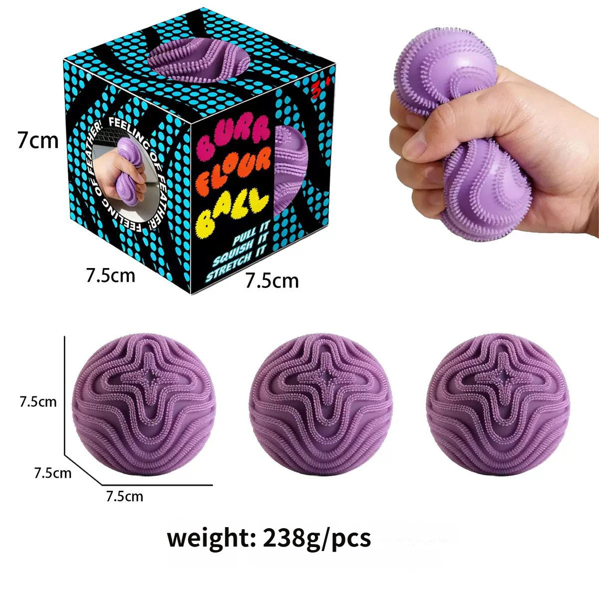 Bristle Squeeze Toy Ball
