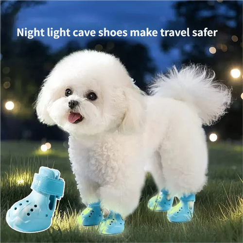 Summer Dog Night Light Breathable Hole Shoes