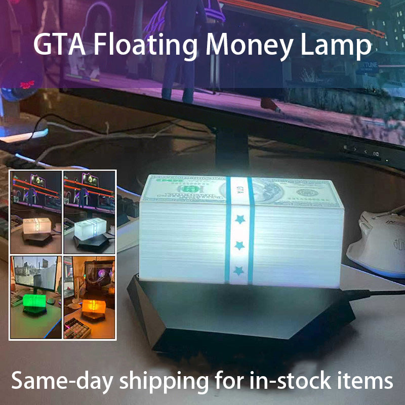 Magnetic Levitation Dollar Light GTA5 Peripheral Toy Desktop Ornament Grand Theft Auto Atmosphere Lamp Birthday Money Light