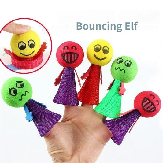 7PCS Jumping Dolls, Funny Emoji Spring Launcher Toys, Stress Relief Fidget Toys
