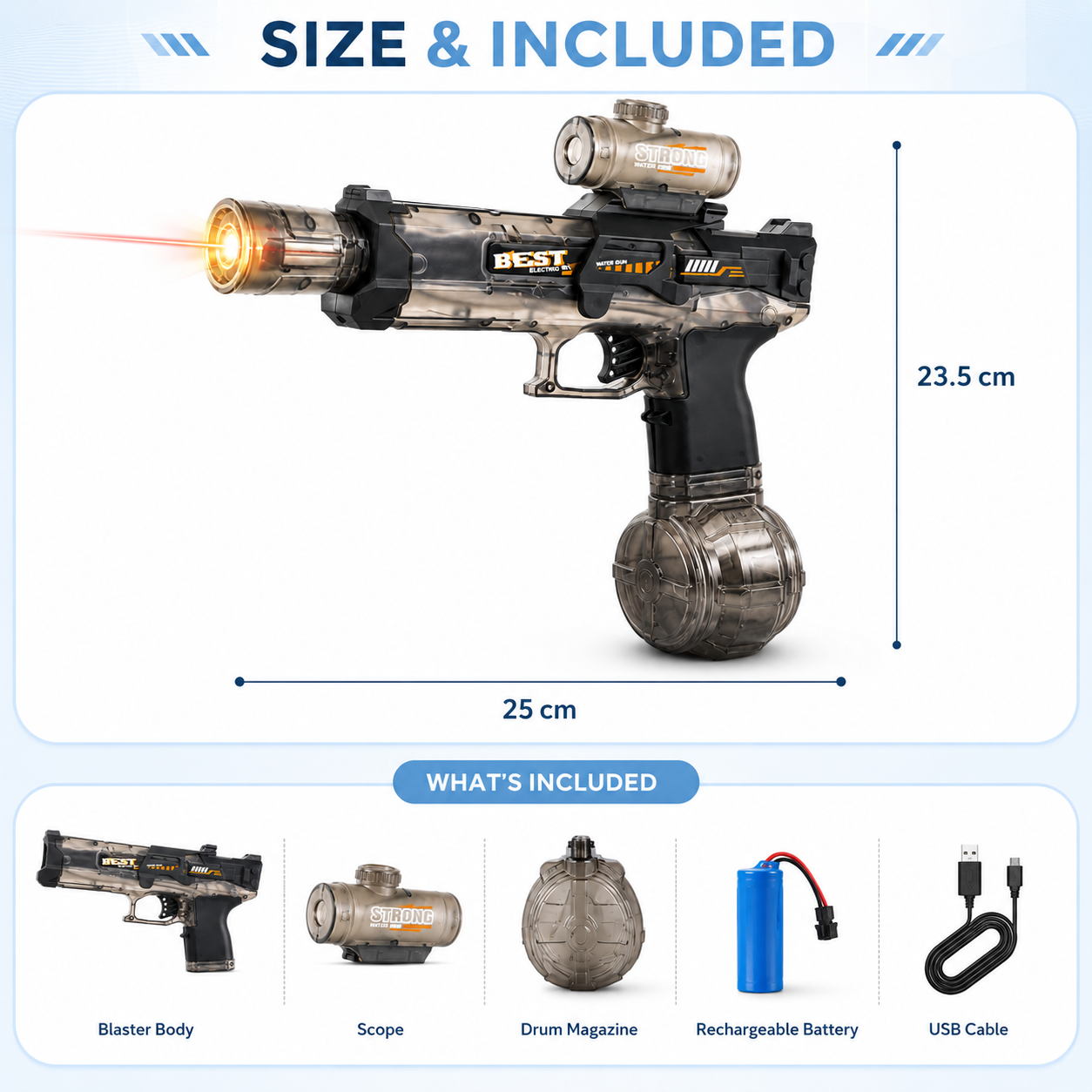 Futuristic Rapid-Fire LED Water Blaster💦