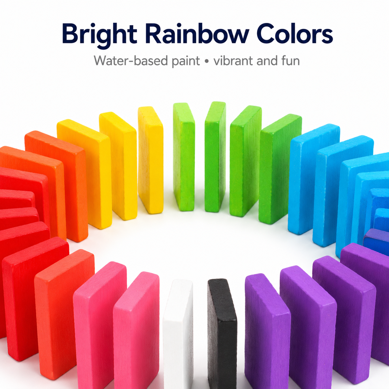 120 PCS Rainbow Wooden Domino Set