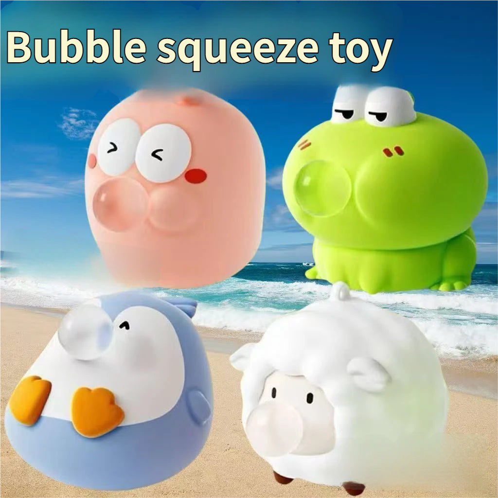 🐷🐸🐧🐑4PCS squeeze bubble popping stress relief toys