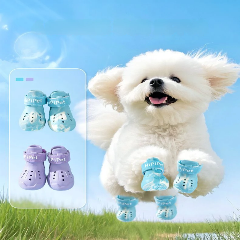 Summer Dog Night Light Breathable Hole Shoes