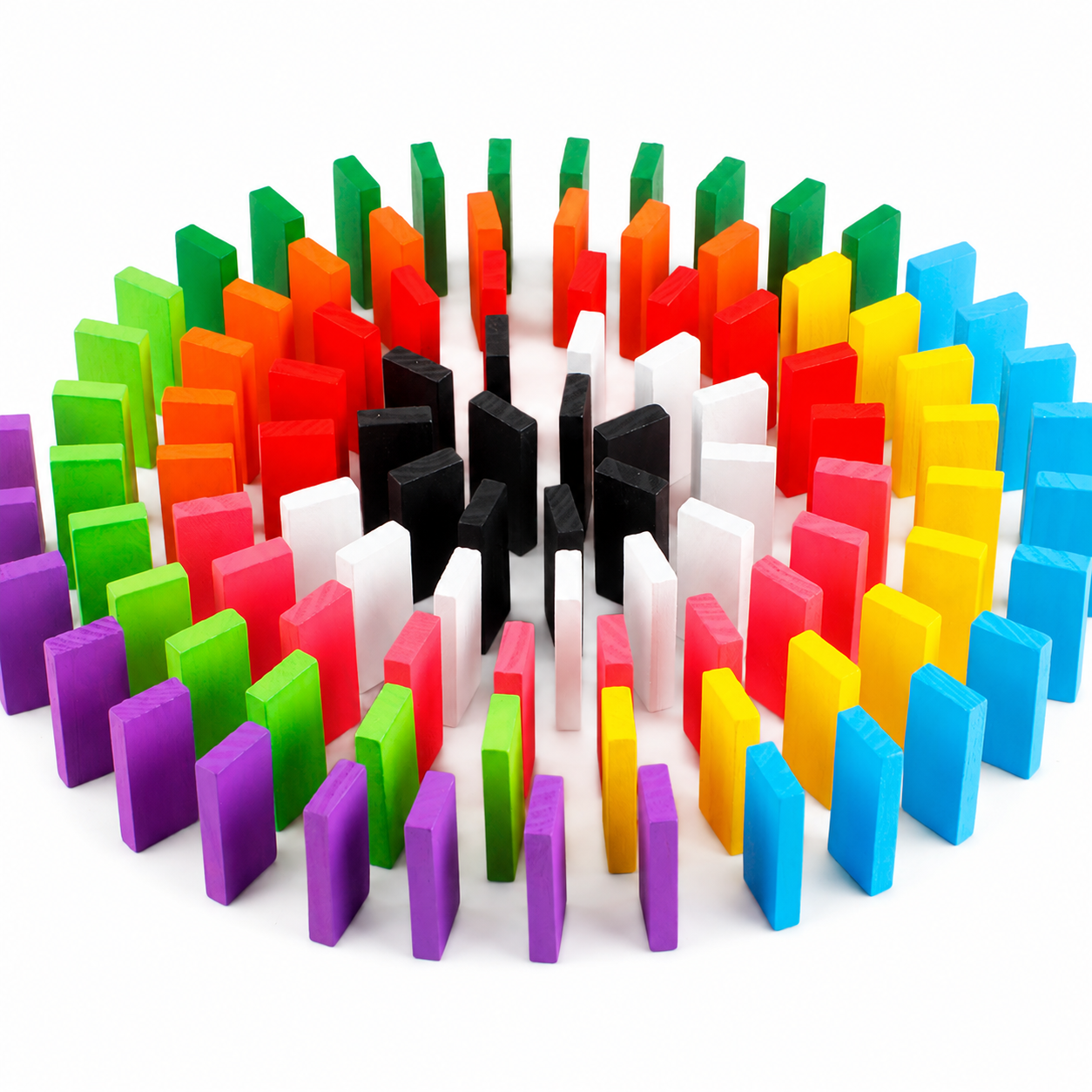 120 PCS Rainbow Wooden Domino Set