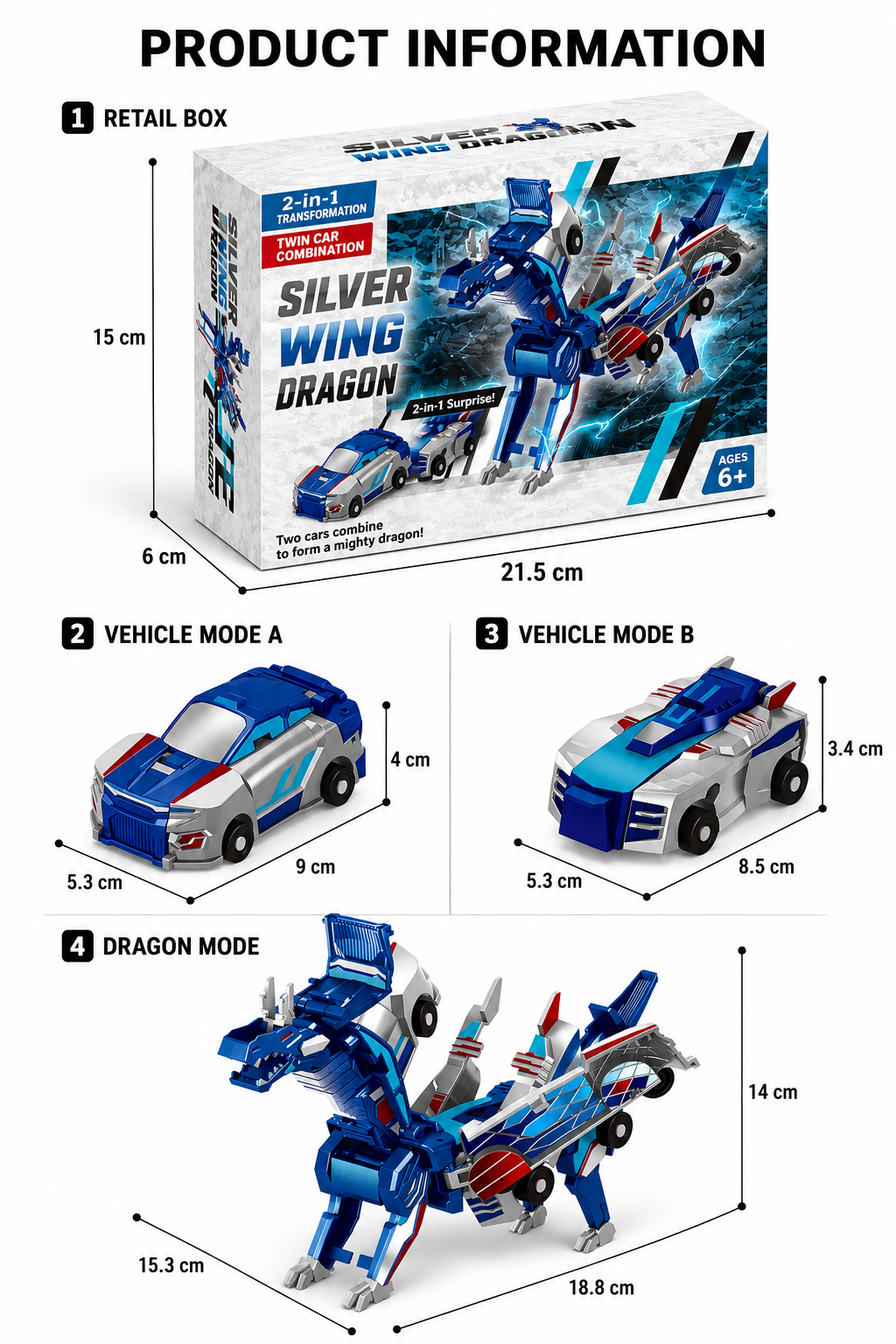 🚗Two-Cars Transforming Unicorn Toy