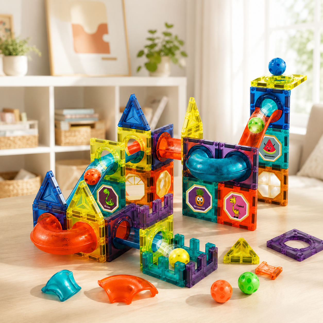 Light-Up Magnetic Marble Run Toy💡