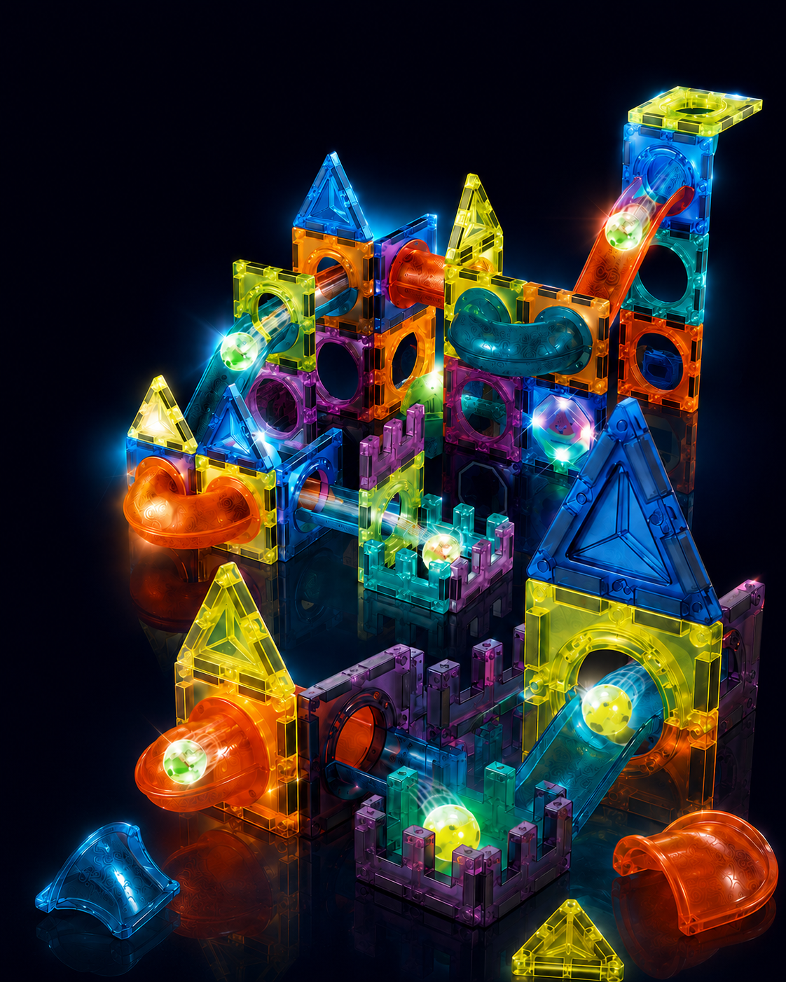 Light-Up Magnetic Marble Run Toy💡
