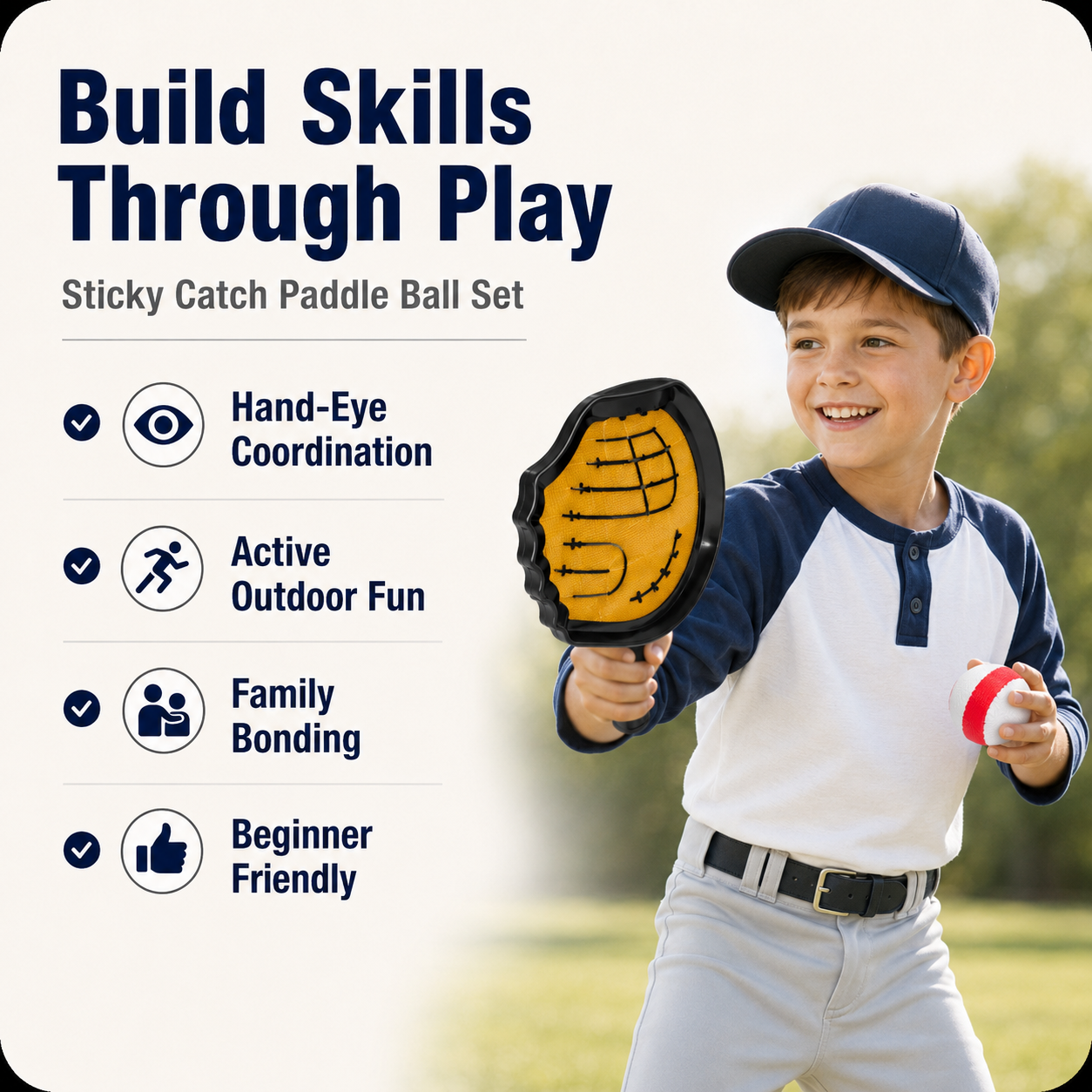 Sticky Paddle Ball Game Set