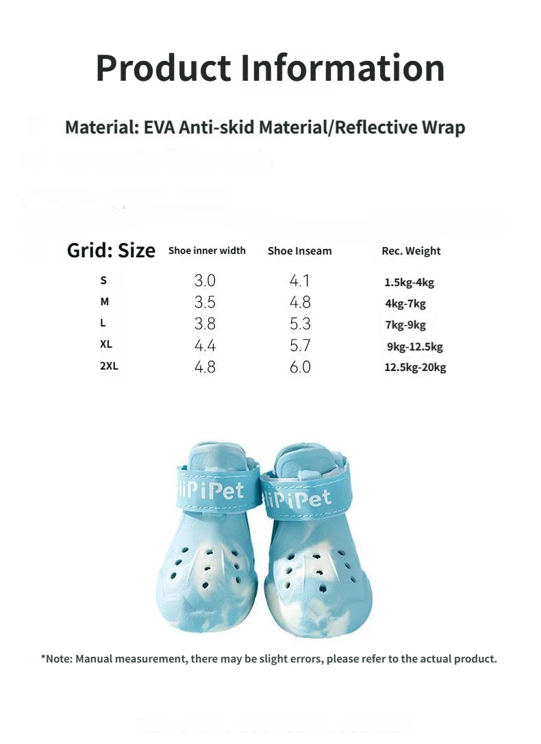 Summer Dog Night Light Breathable Hole Shoes