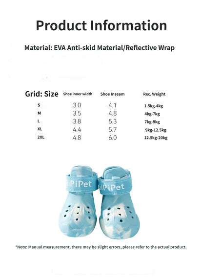 Summer Dog Night Light Breathable Hole Shoes