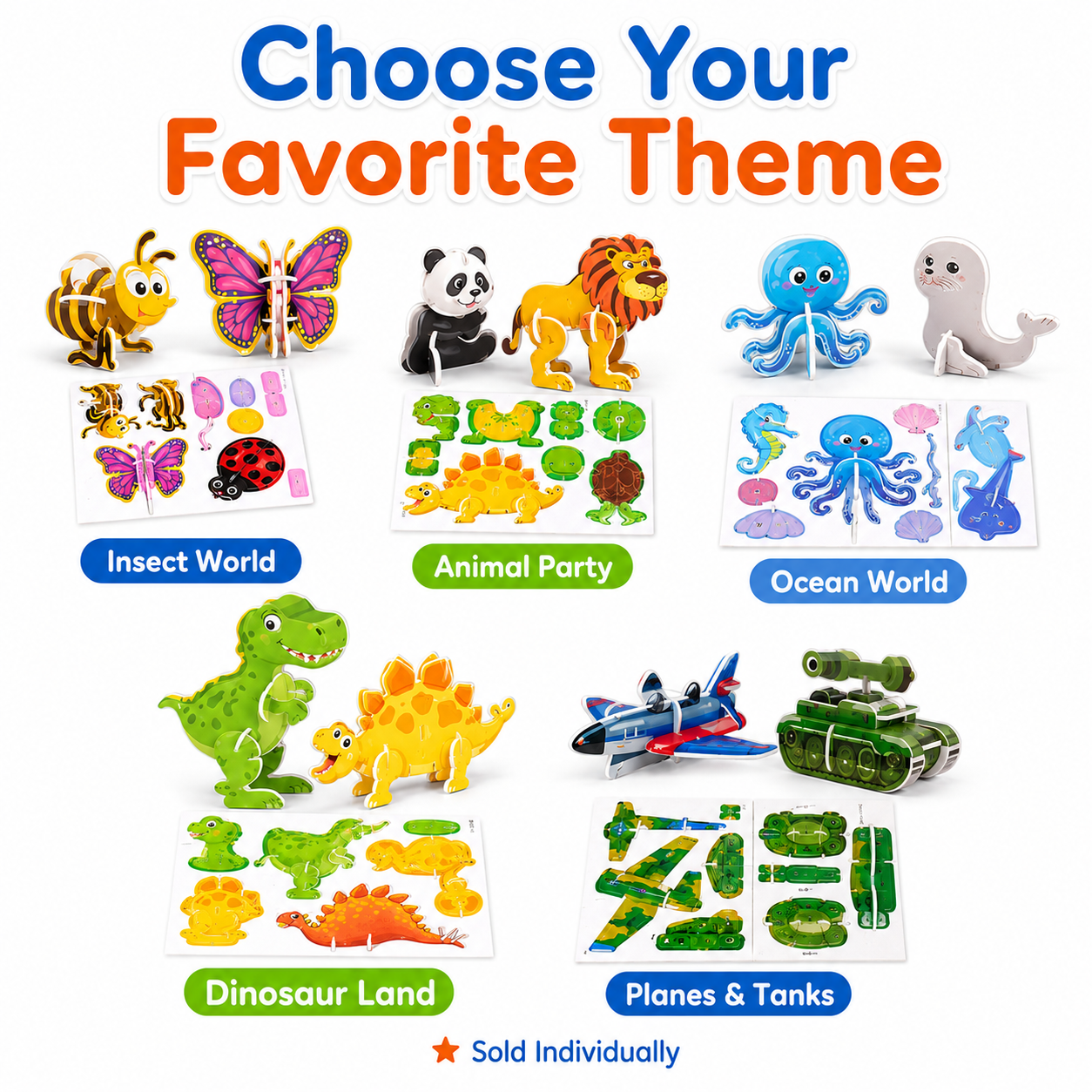 3D Paper Puzzle Set for Kids – Build, Learn & Play Craft Toy