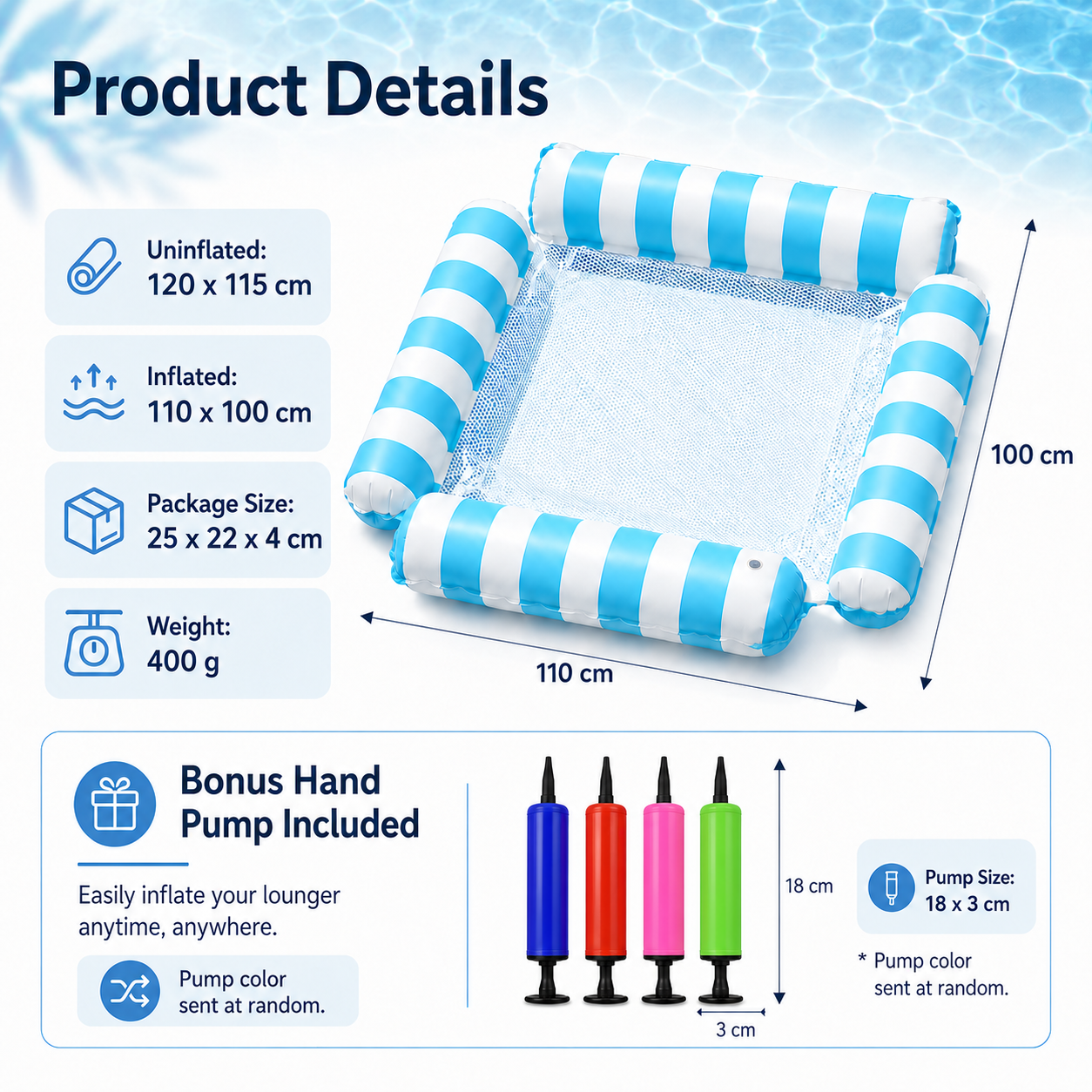 2 PCS Inflatable Pool Lounger