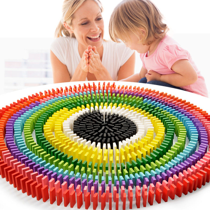 120 PCS Rainbow Wooden Domino Set