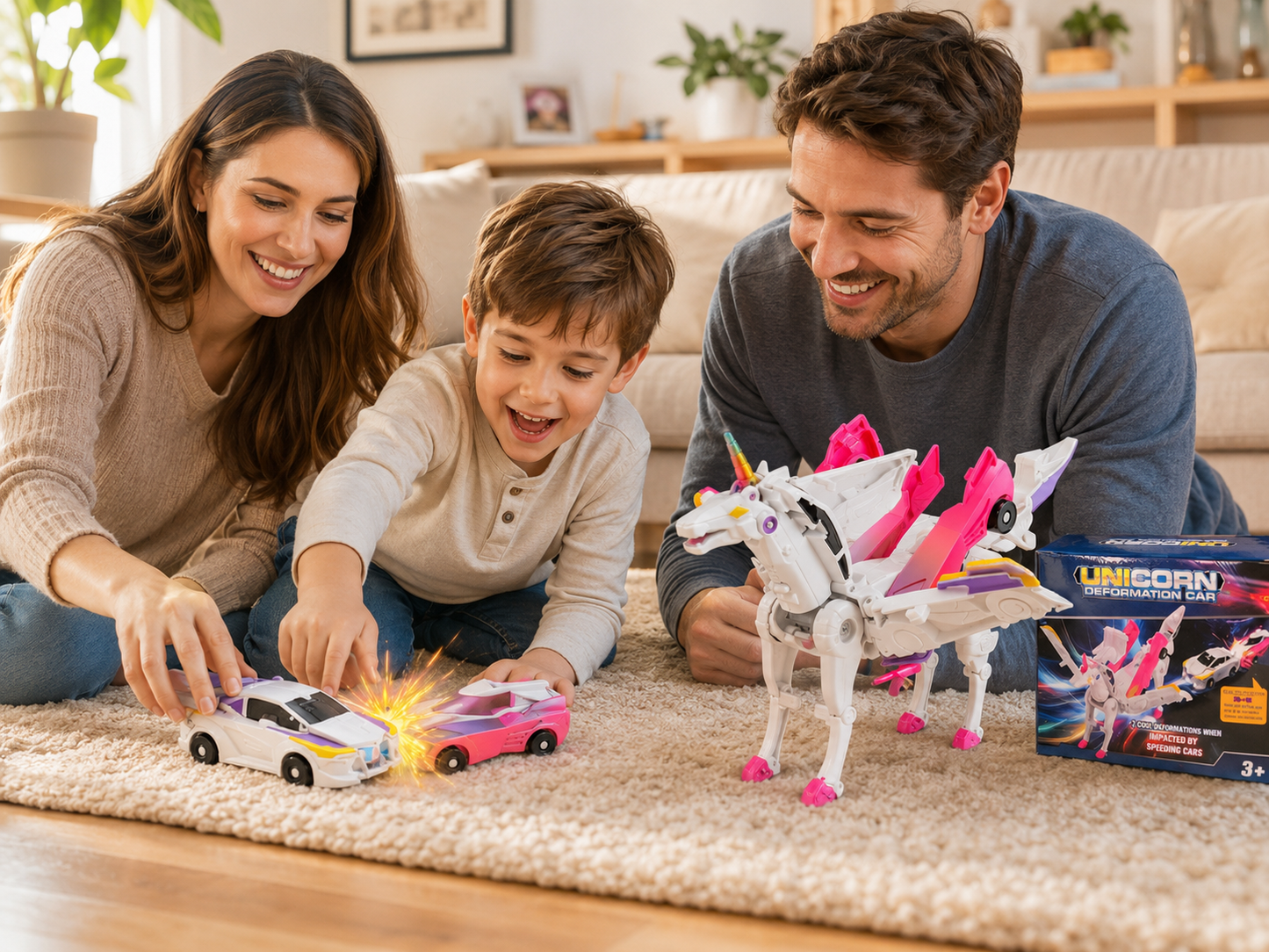 🚗Two-Cars Transforming Unicorn Toy