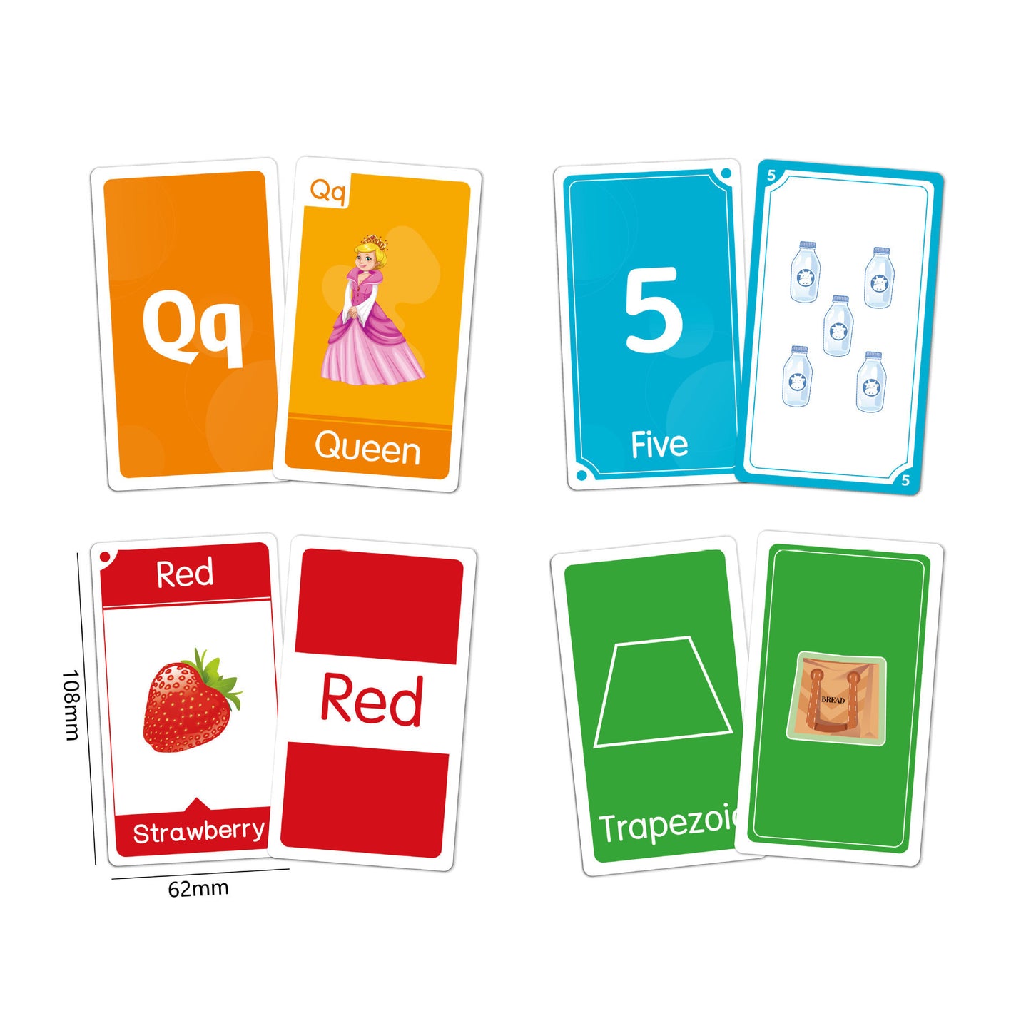 4-in-1 Kids Learning Flash Cards – Letters, Numbers, Colors & Shapes 🌈
