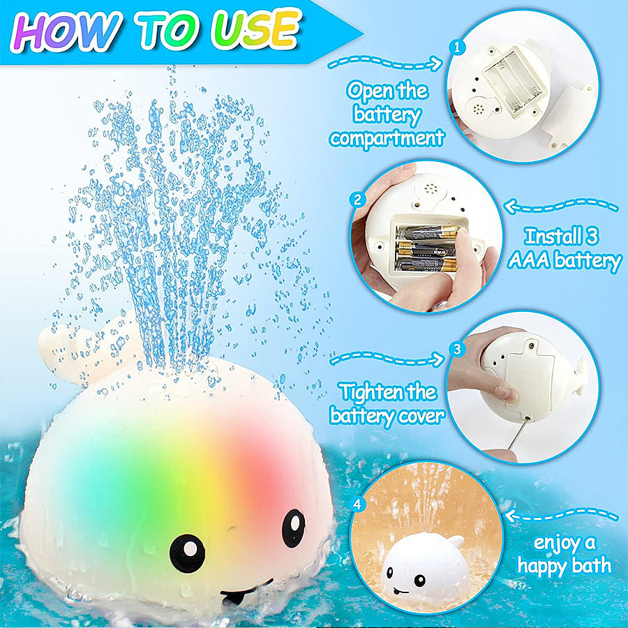 Bath play water spray whale electric toy
