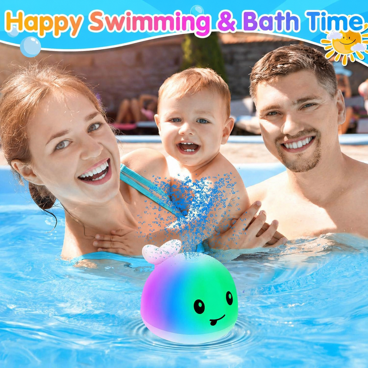 Bath play water spray whale electric toy