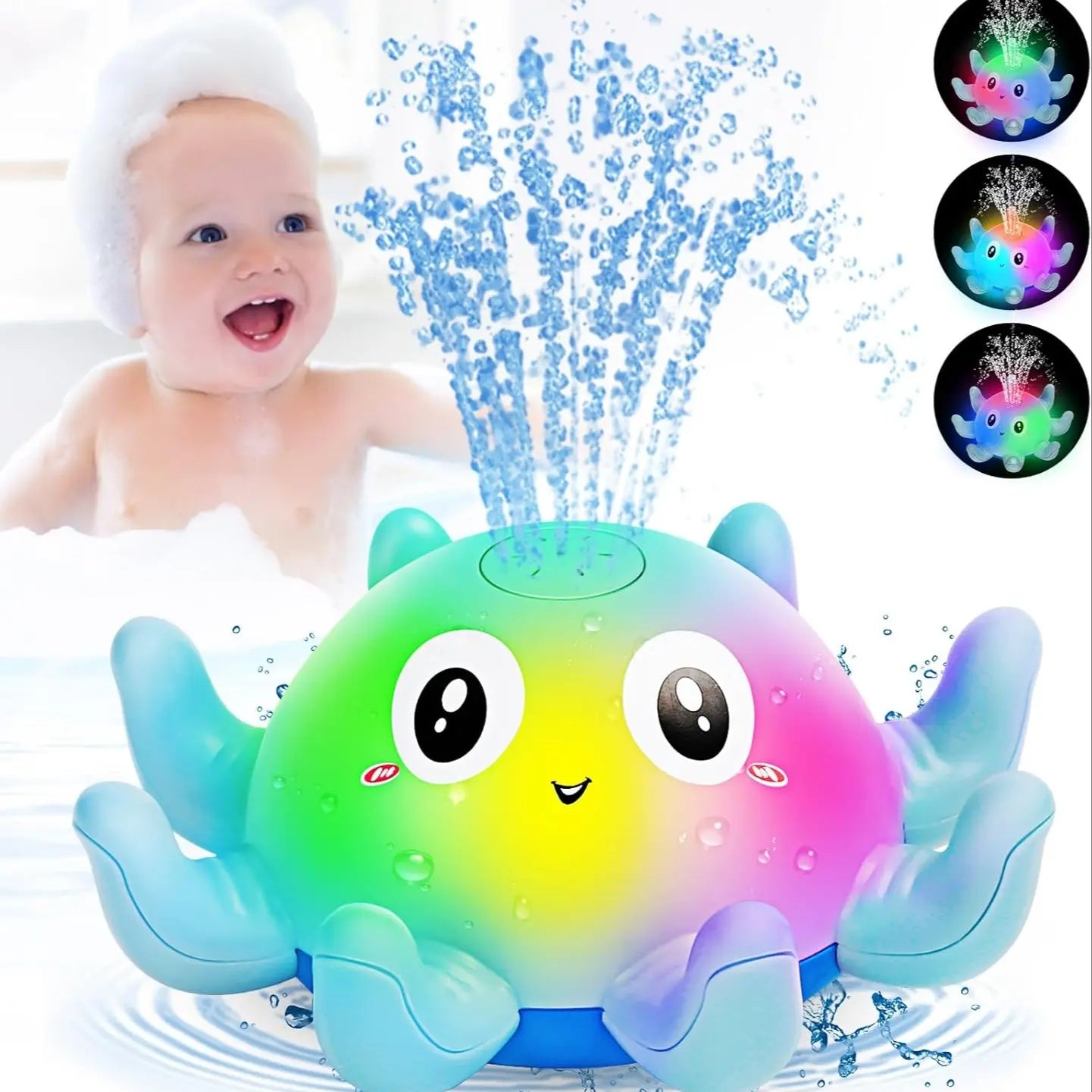💧Automatic sensing spray little octopus with lights