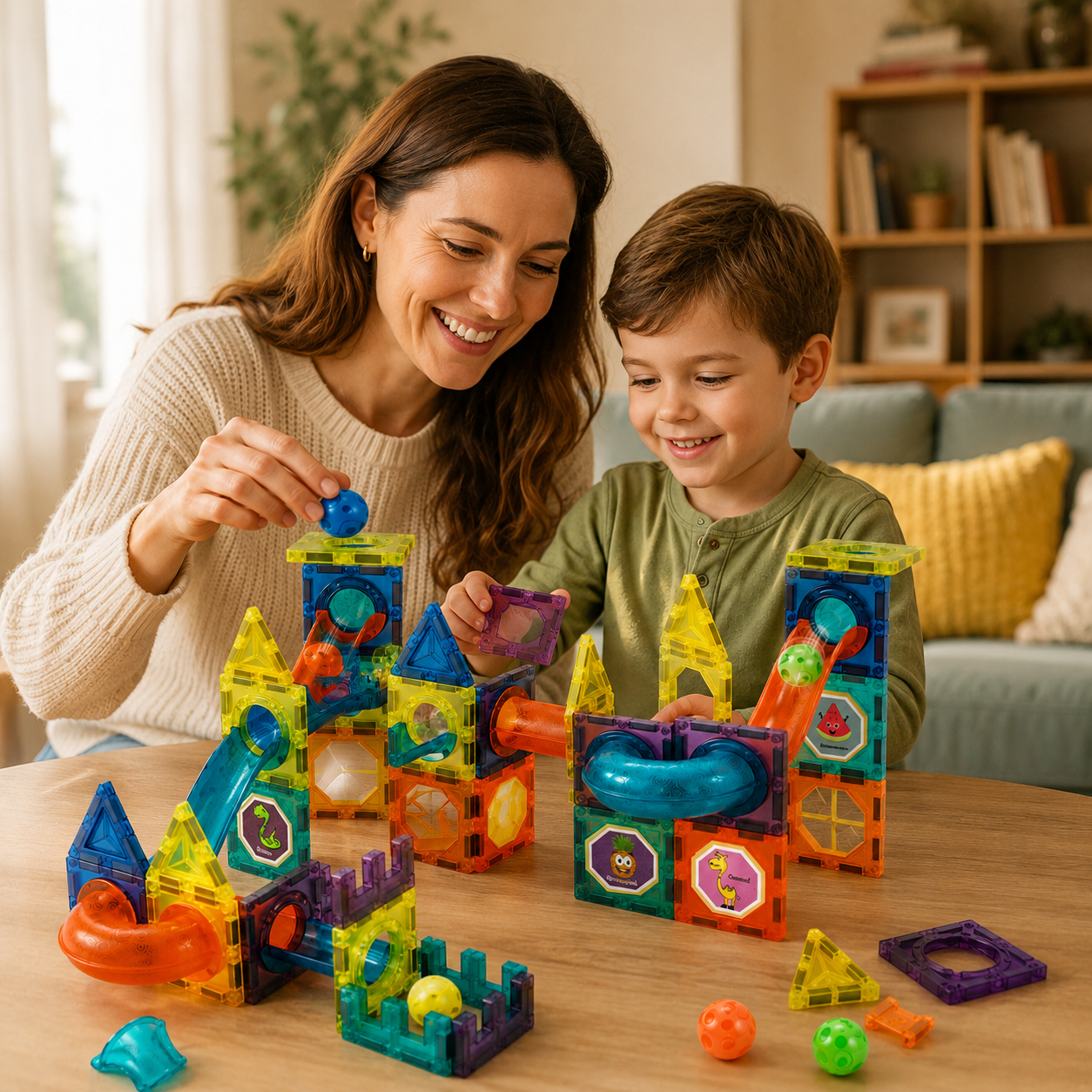 Light-Up Magnetic Marble Run Toy💡