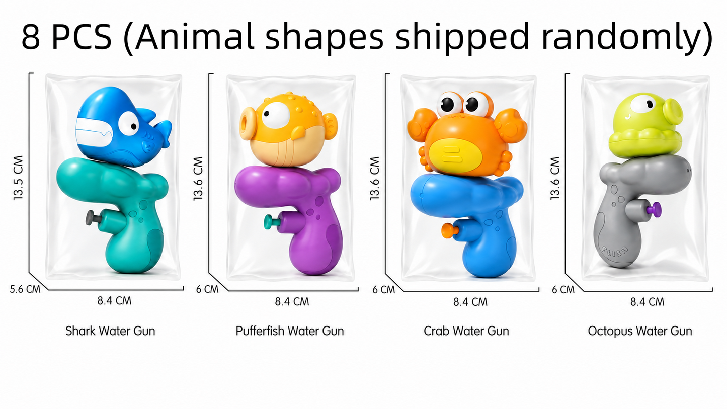 Cute Ocean Animal Water Gun Toy – Easy-Press Summer Squirt Toy for Bath & Outdoor Play