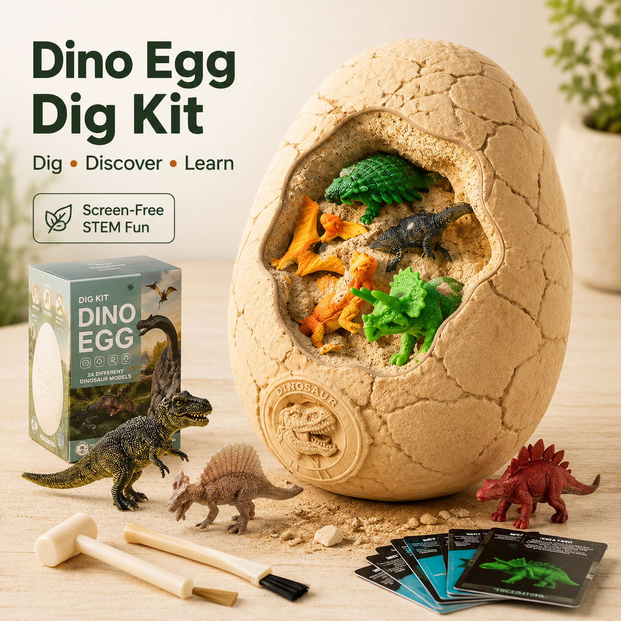 Dino Egg Dig Kit – STEM Discovery & Hands-On Fun🎁