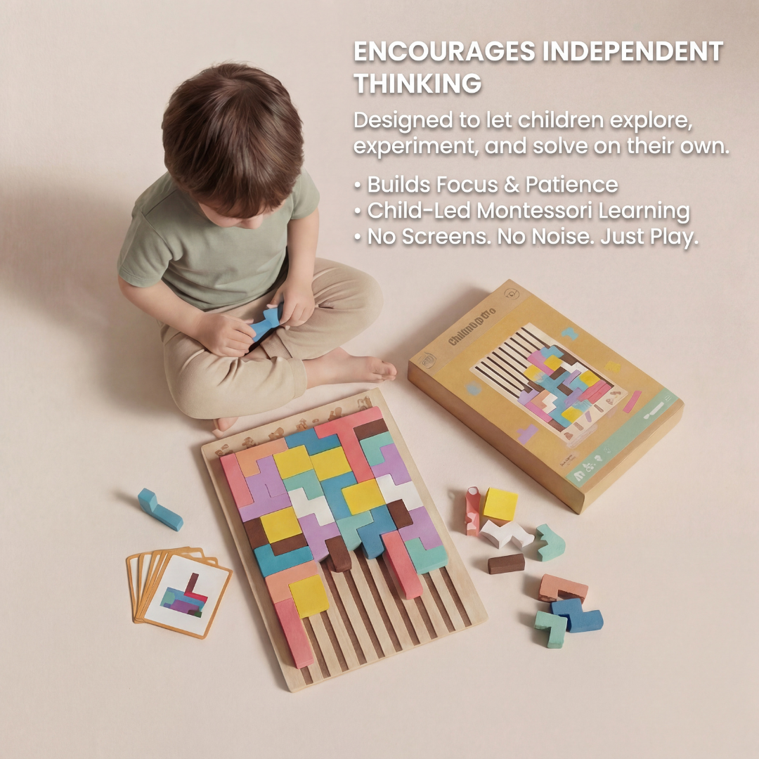 Wooden Colorful Tetris Children's Toy