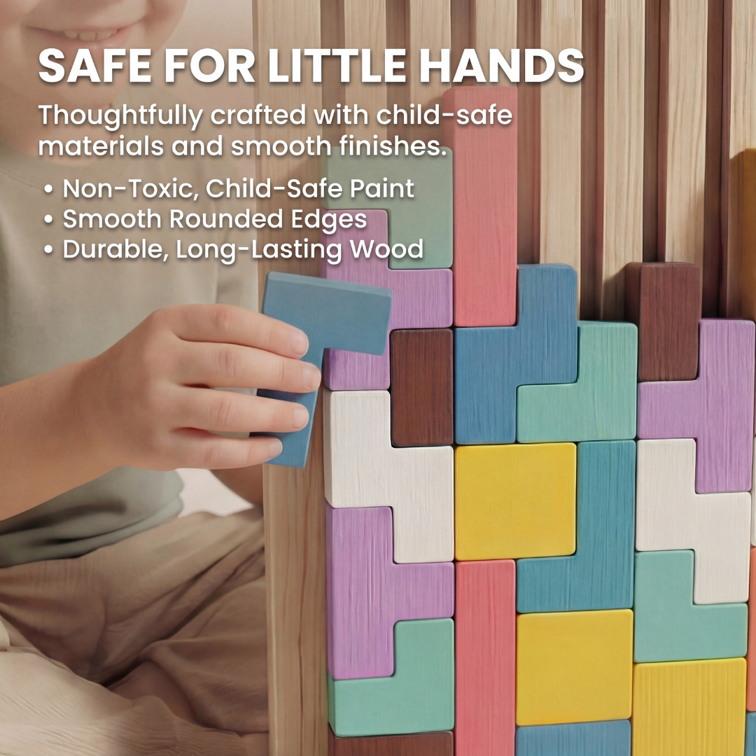 Wooden Colorful Tetris Children's Toy