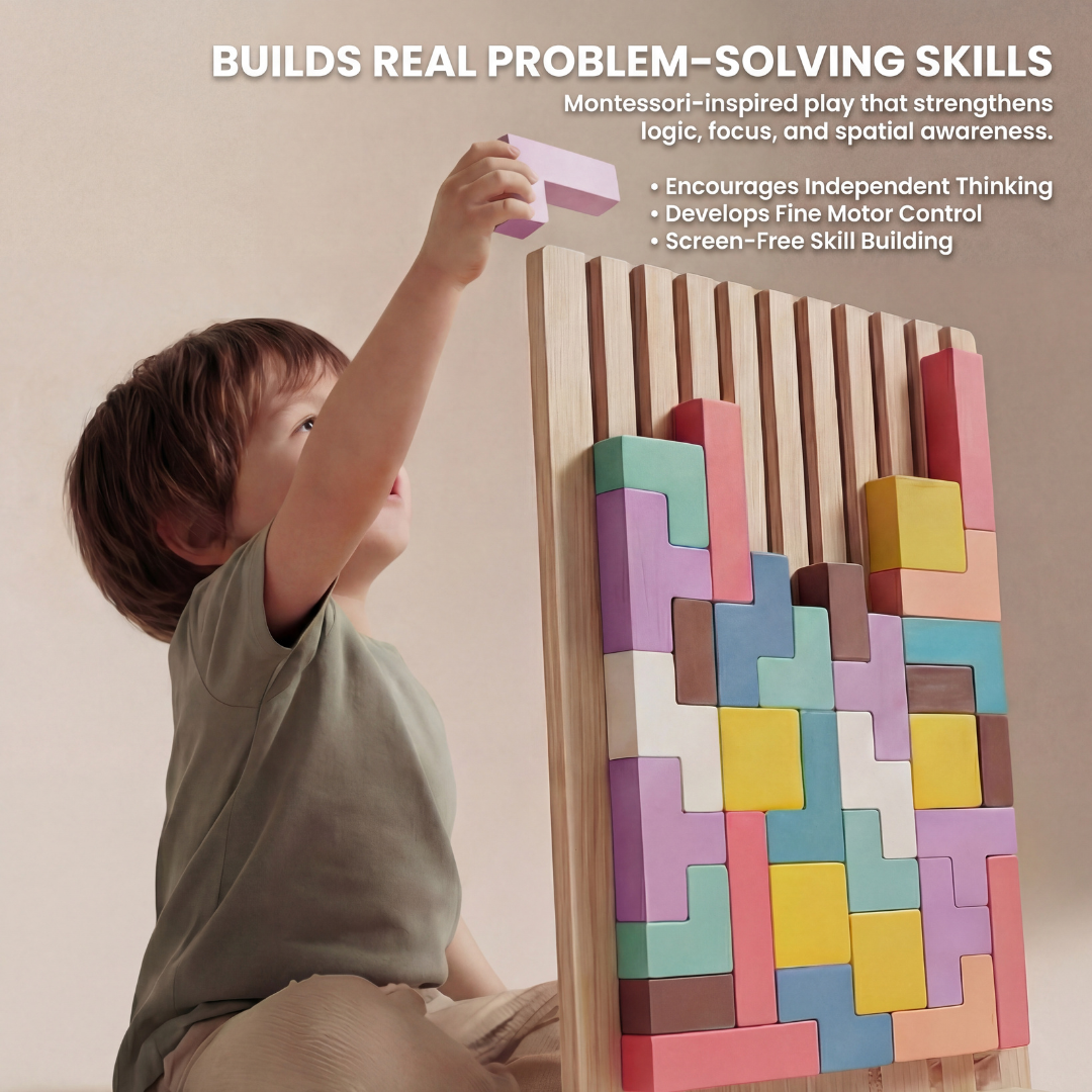Wooden Colorful Tetris Children's Toy