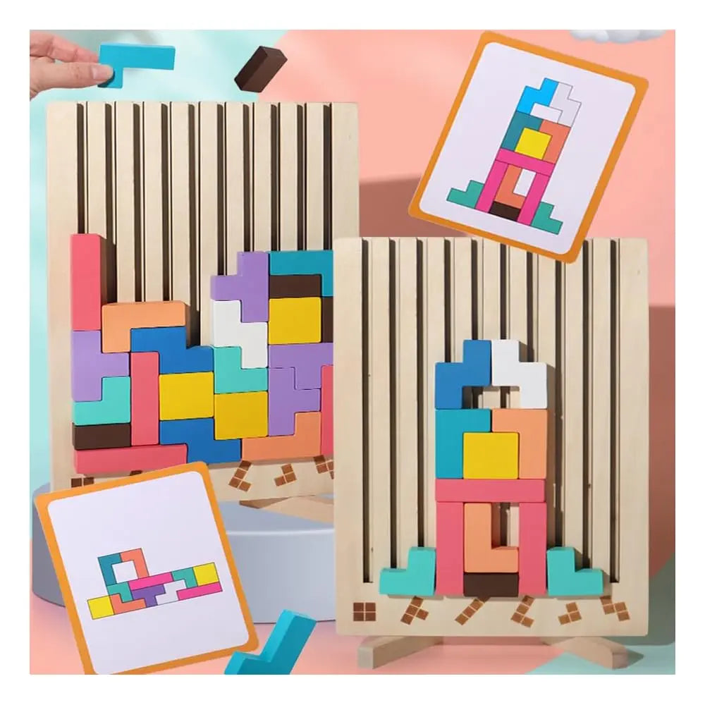Wooden Colorful Tetris Children's Toy